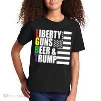 Liberty Guns Beer Trump LGBT Flag Kids T-Shirt thumb 2