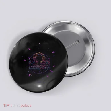 Libra Floral Zodiac Button
