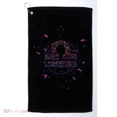 Libra Floral Zodiac Golf Towel