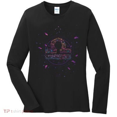 Libra Floral Zodiac Women's Long Sleeve Shirt