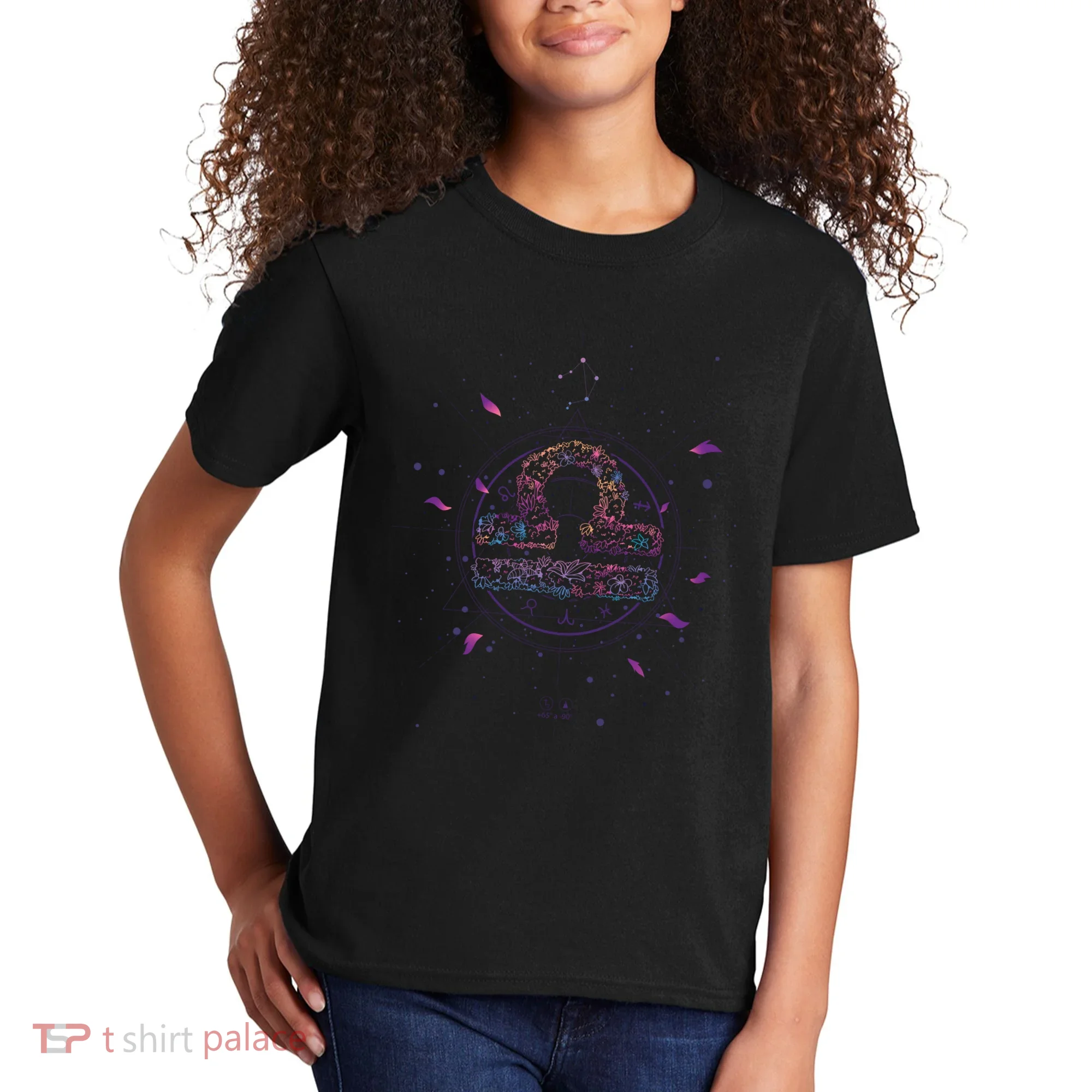 Libra Floral Zodiac Kids T-Shirt