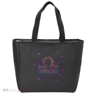 Libra Floral Zodiac Tote Bag