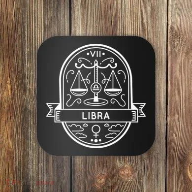 Libra Zodiac Symbol Design Coaster