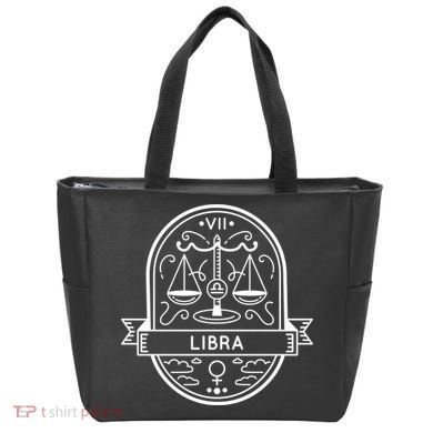 Libra Zodiac Symbol Design Tote Bag