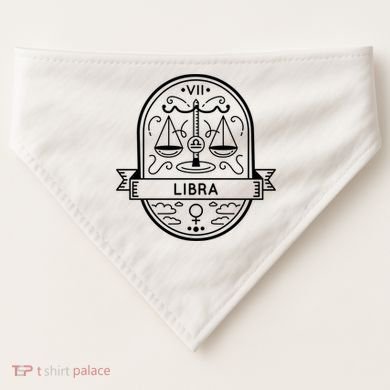 Libra Zodiac Symbol Design USA-Made Doggie Bandana