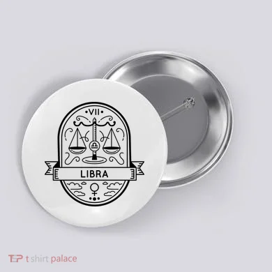 Libra Zodiac Symbol Design Button