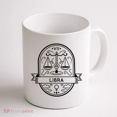 Libra Zodiac Symbol Design Coffee Mug back