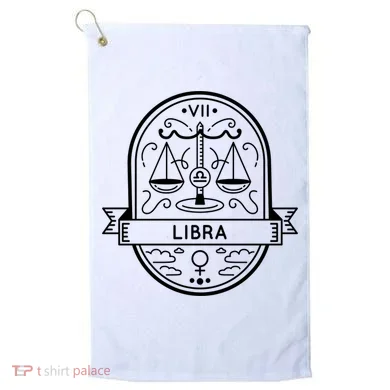 Libra Zodiac Symbol Design Golf Towel
