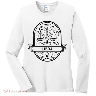 Libra Zodiac Symbol Design Women's Long Sleeve Shirt