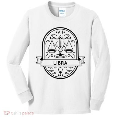 Libra Zodiac Symbol Design Kids Long Sleeve Shirt