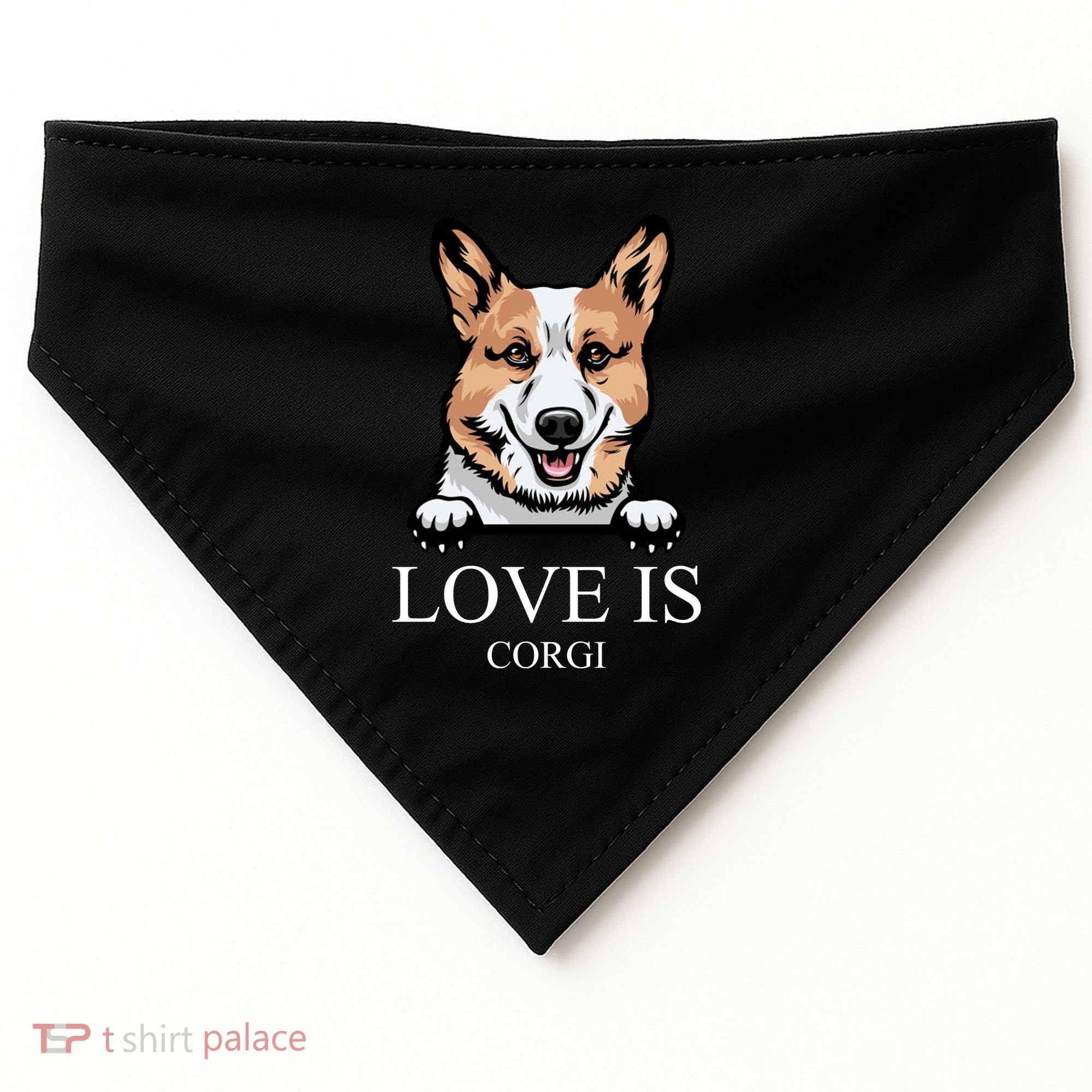 Love Is Corgi Dog USA-Made Doggie Bandana