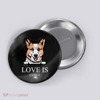 Love Is Corgi Dog Button thumb 0