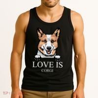 Love Is Corgi Dog Tank Top thumb 3
