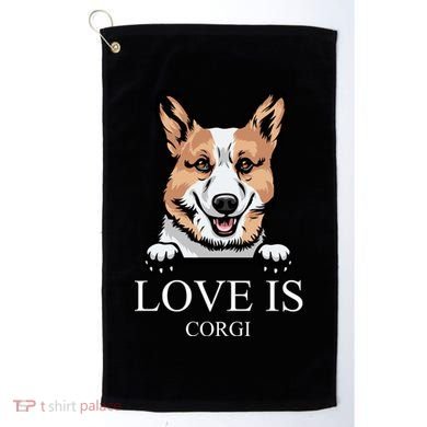Love Is Corgi Dog Golf Towel