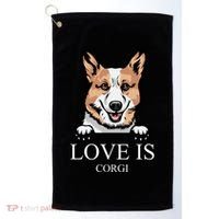 Love Is Corgi Dog Golf Towel thumb 0