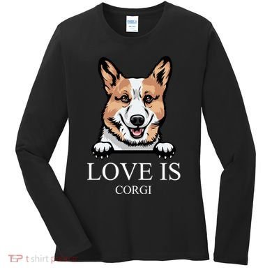 Love Is Corgi Dog Women's Long Sleeve Shirt