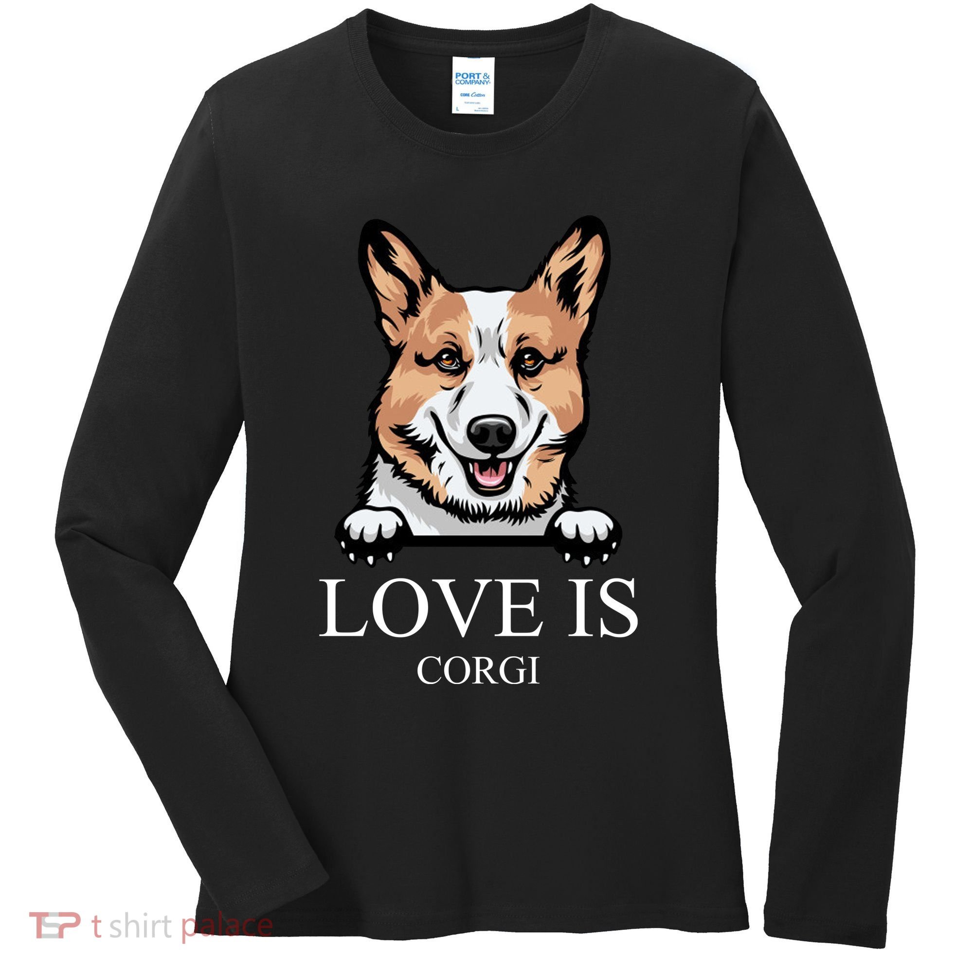 Love Is Corgi Dog Women's Long Sleeve Shirt