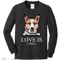 Love Is Corgi Dog Kids Long Sleeve Shirt thumb 0