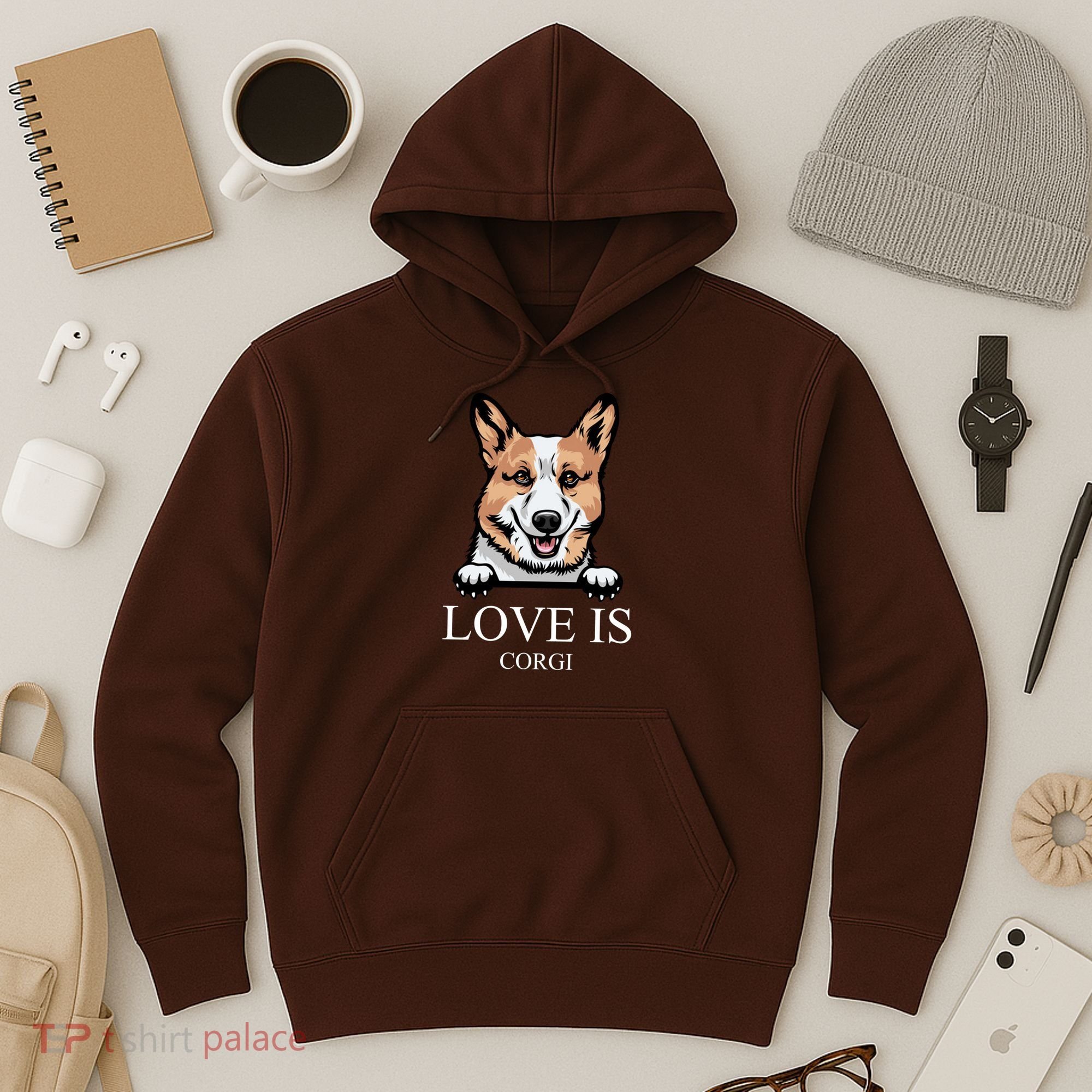 Love Is Corgi Dog Hoodie