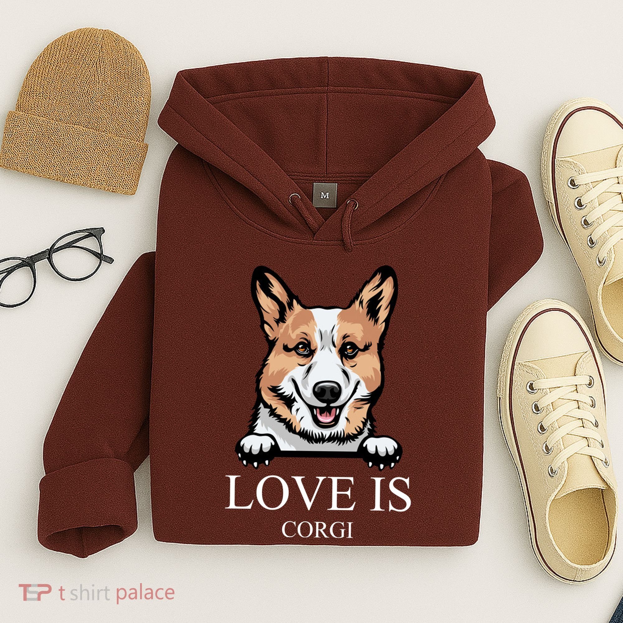 Love Is Corgi Dog Hoodie