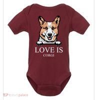 Love Is Corgi Dog Baby Bodysuit thumb 0