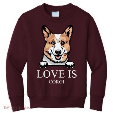 Love Is Corgi Dog Kids Sweatshirt