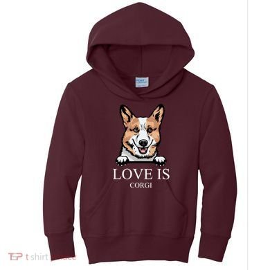 Love Is Corgi Dog Kids Hoodie
