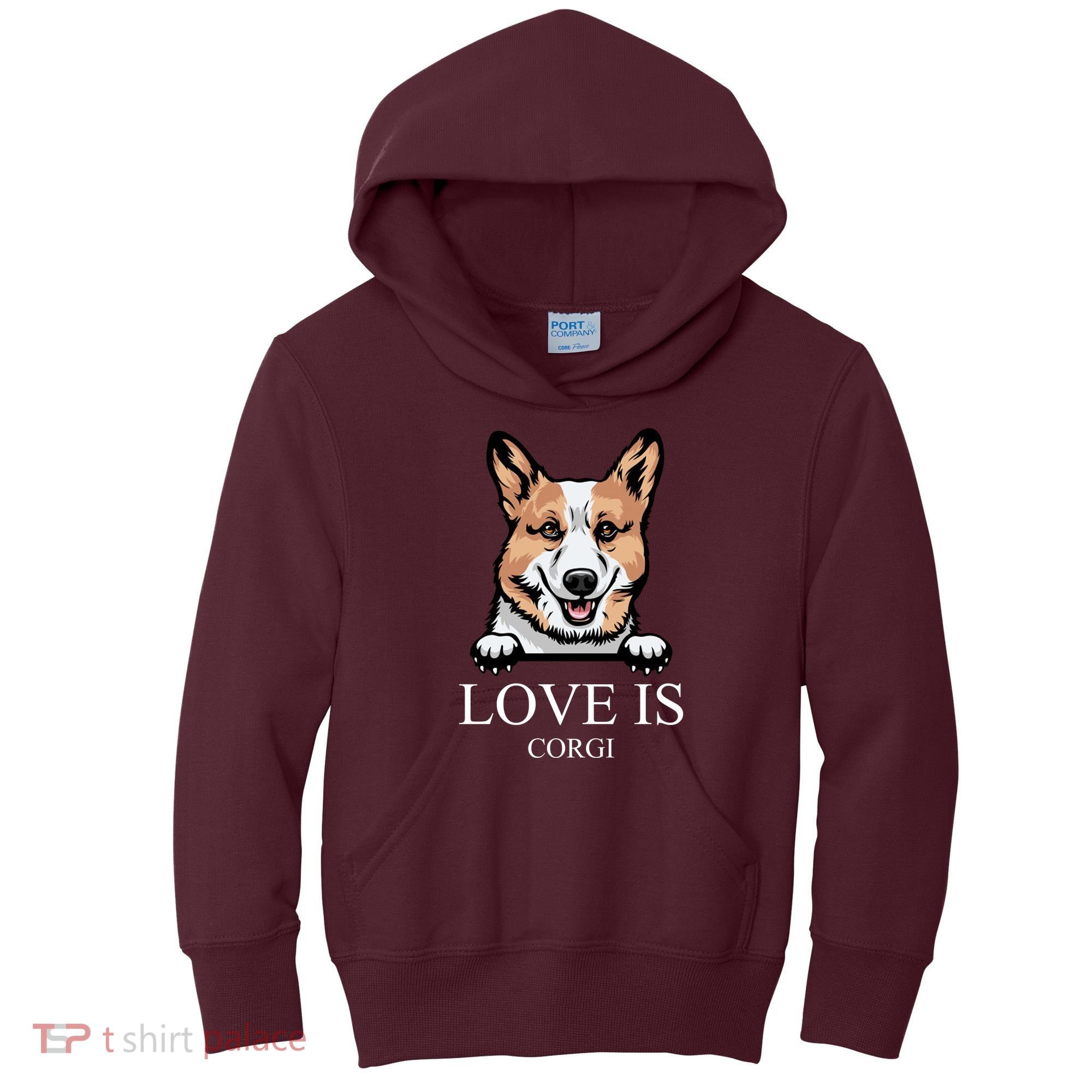 Love Is Corgi Dog Kids Hoodie