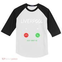 Liverpool Is Calling And I Must Go England Traveling  Kids Colorblock Raglan Jersey thumb 0