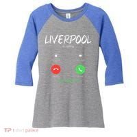 Liverpool Is Calling And I Must Go England Traveling  Women's Tri-Blend 3/4-Sleeve Raglan Shirt thumb 0