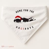 Long Island Christmas Long Island Map With Santa Hat USA-Made Doggie Bandana thumb 0
