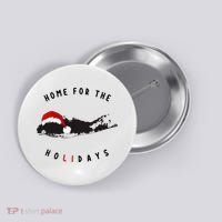 Long Island Christmas Long Island Map With Santa Hat Button thumb 0