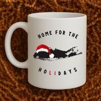 Long Island Christmas Long Island Map With Santa Hat Coffee Mug thumb 2