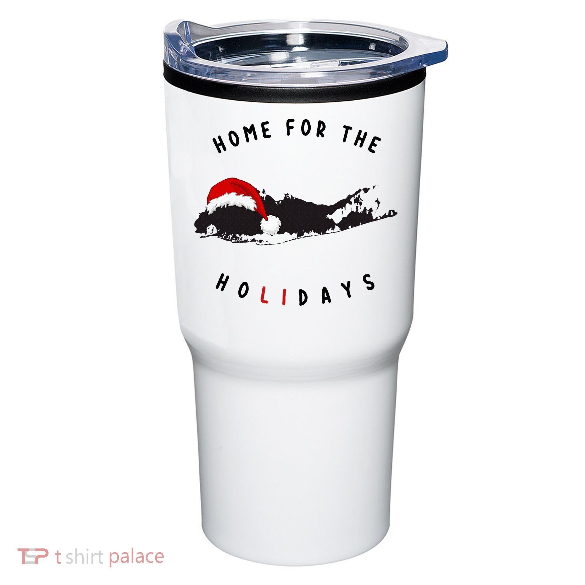 Long Island Christmas Long Island Map With Santa Hat Tumbler