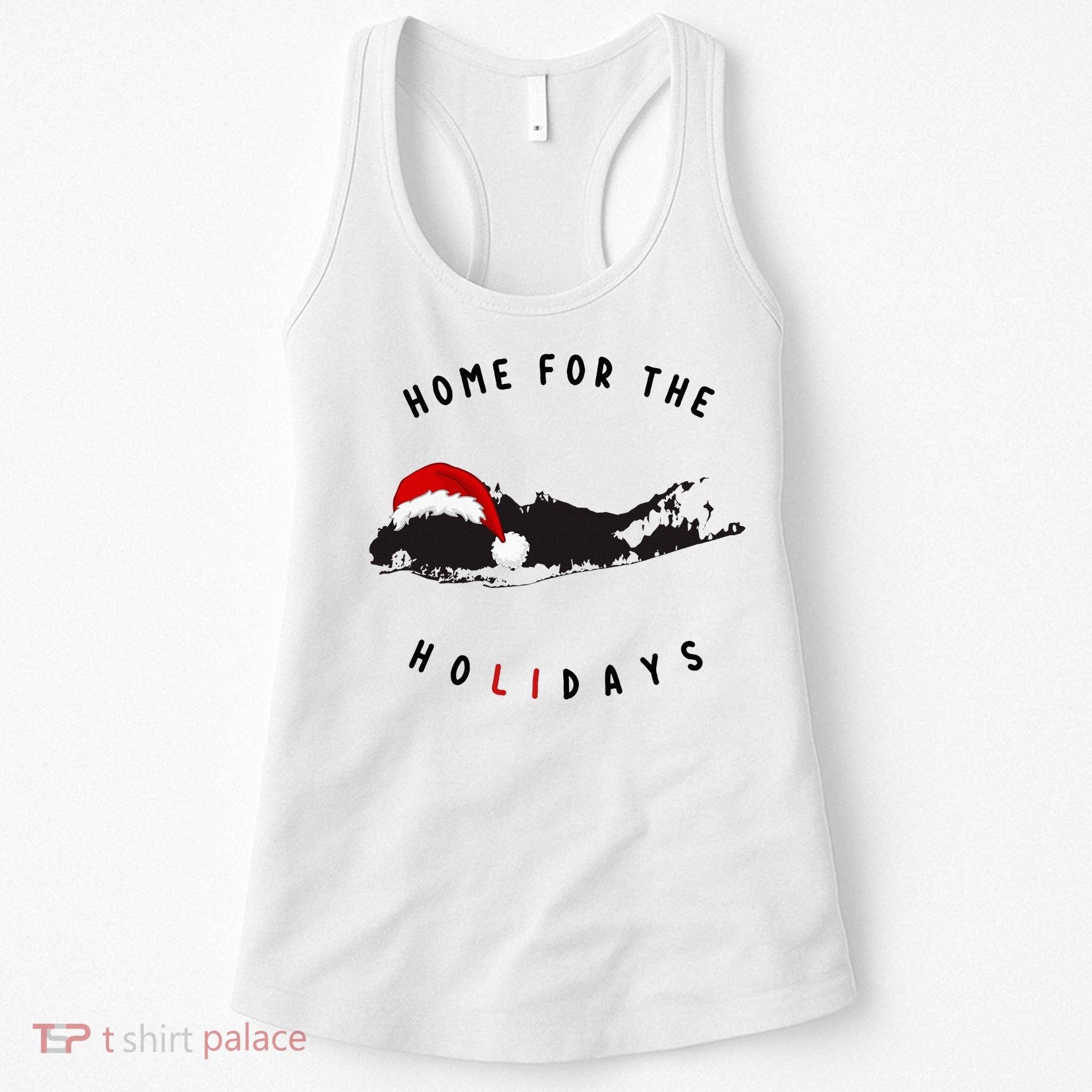 Long Island Christmas Long Island Map With Santa Hat Women's Tank Top