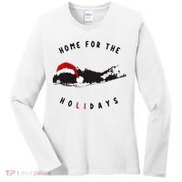 Long Island Christmas Long Island Map With Santa Hat Women's Long Sleeve Shirt thumb 0
