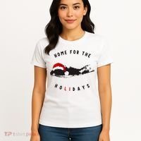 Long Island Christmas Long Island Map With Santa Hat Women's T-Shirt thumb 4