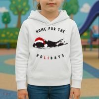 Long Island Christmas Long Island Map With Santa Hat Kids Hoodie thumb 3