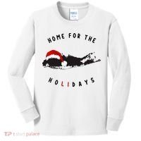 Long Island Christmas Long Island Map With Santa Hat Kids Long Sleeve Shirt thumb 0