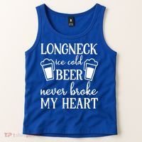 Longneck Ice Cold Beer Never Broke My Heart Tank Top thumb 2