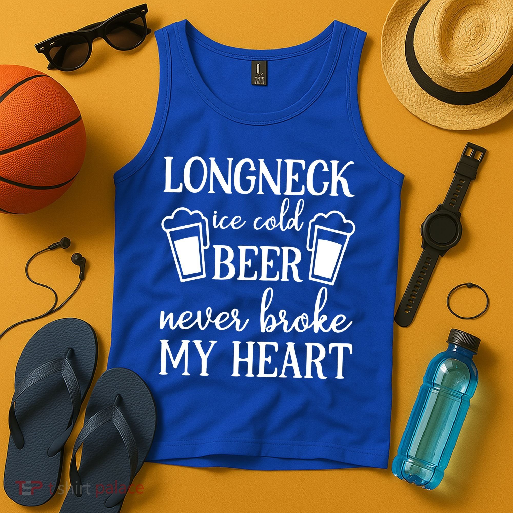 Longneck Ice Cold Beer Never Broke My Heart Tank Top
