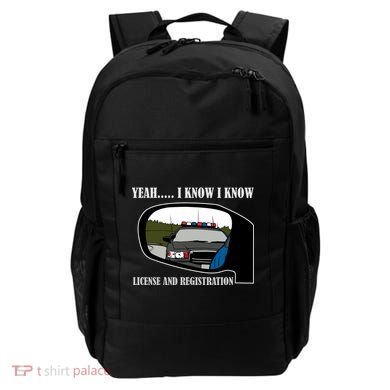 License And Registration Pulled Over Backpack
