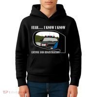 License And Registration Pulled Over Kids Hoodie thumb 4