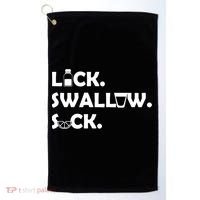 Lick Swallow Suck Funny Tequila Golf Towel thumb 0