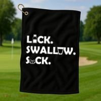 Lick Swallow Suck Funny Tequila Golf Towel thumb 1