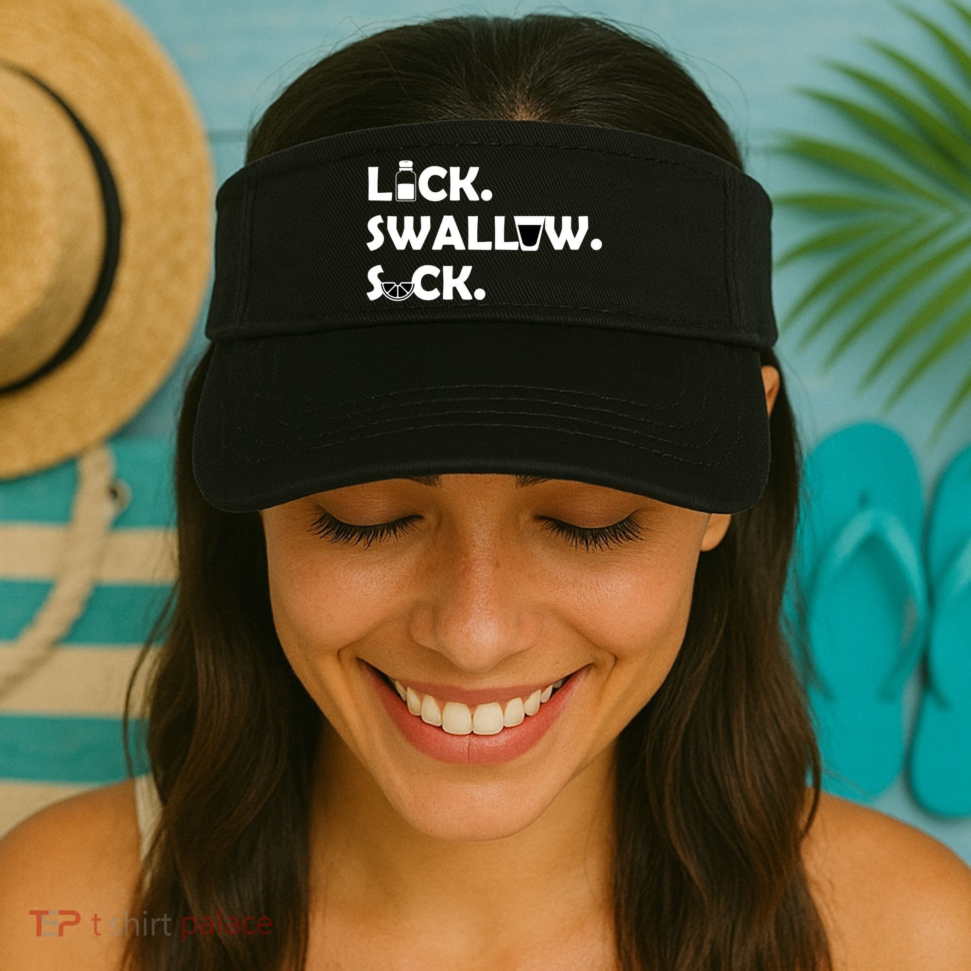 Lick Swallow Suck Funny Tequila Visor
