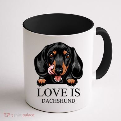 Love Is Dachshund Coffee Mug back