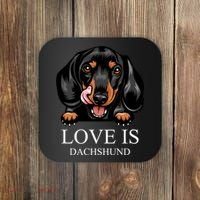 Love Is Dachshund Coaster thumb 0