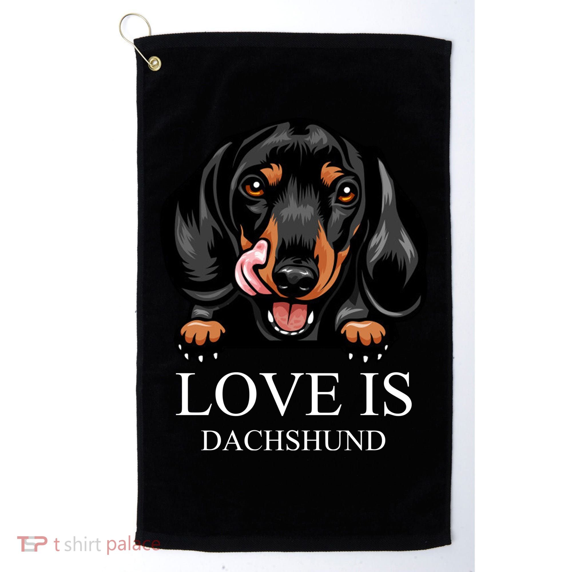 Love Is Dachshund Golf Towel