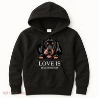 Love Is Dachshund Kids Hoodie thumb 0